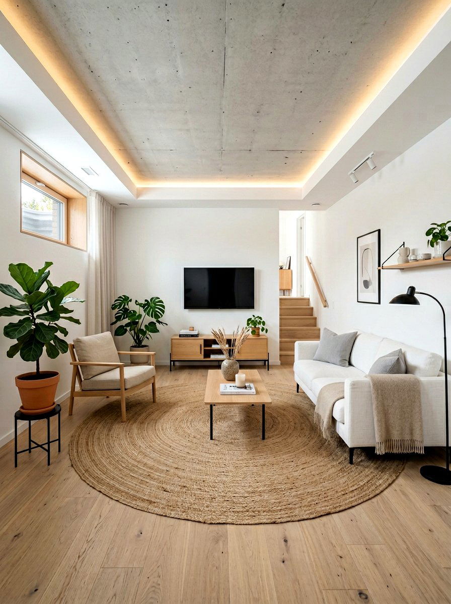 Scandinavian Basement Living Room - 30 basement family room ideas