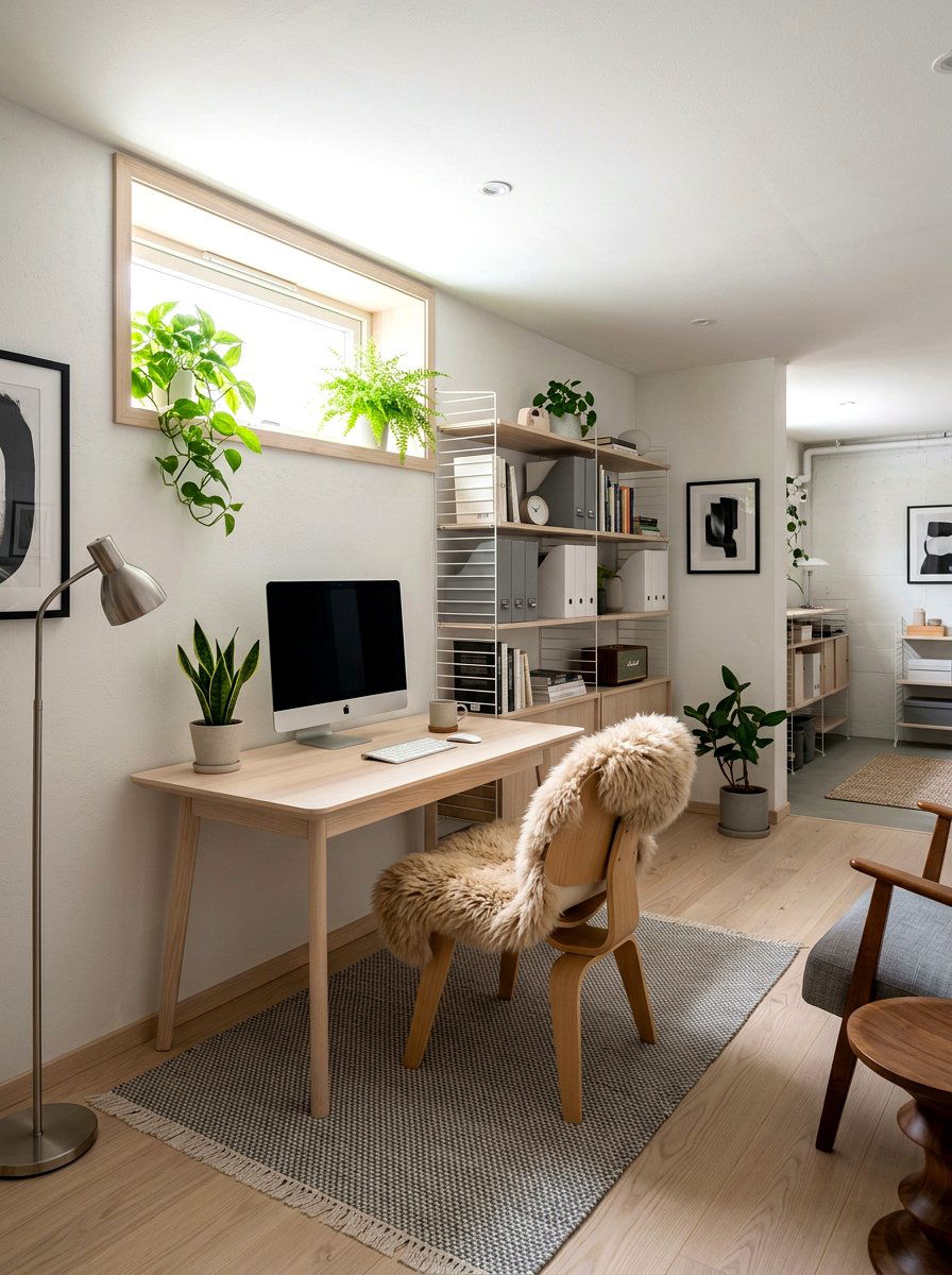 Scandinavian Basement Office Design - 30 basement office ideas