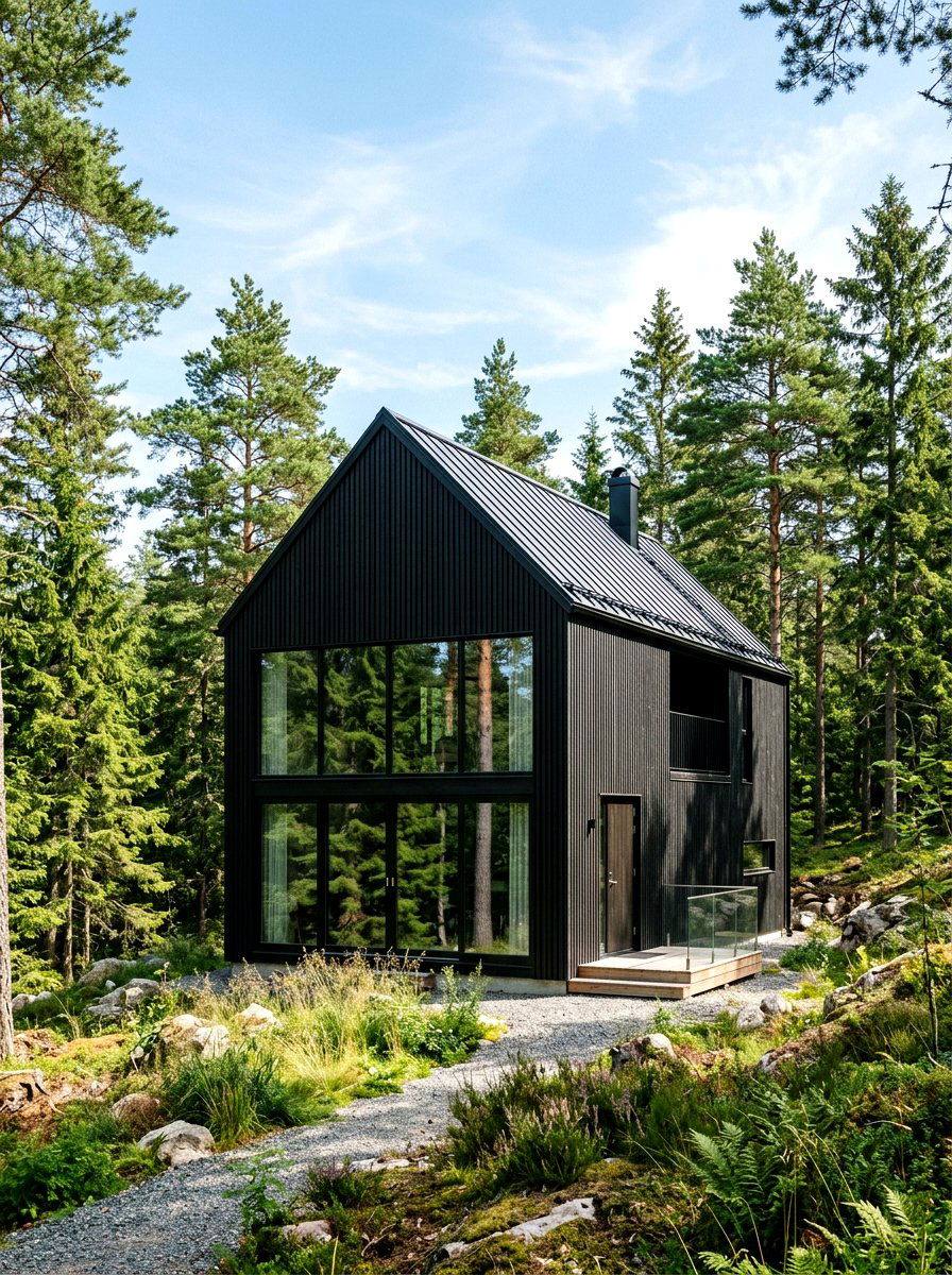 Scandinavian Black House - 30 black house exterior ideas