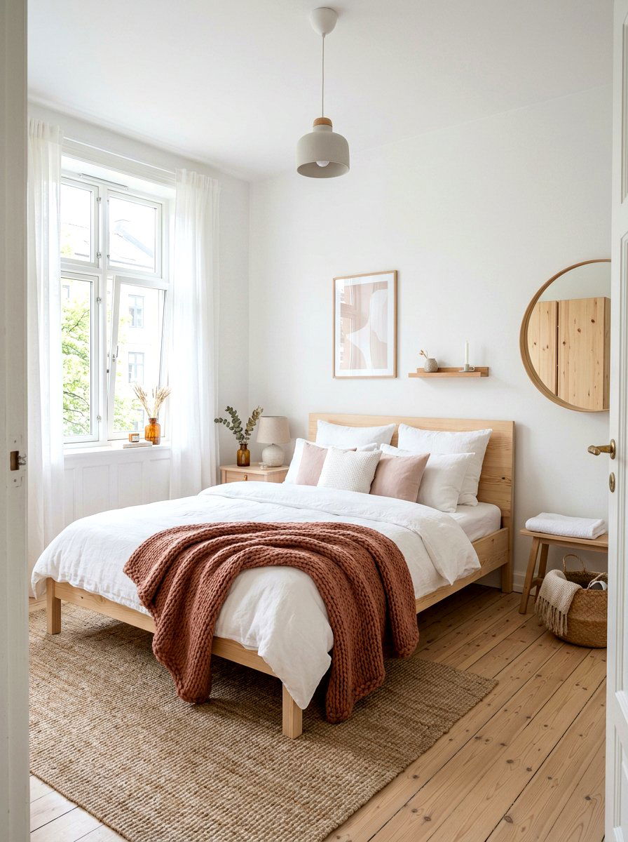 Scandinavian Blush Bedroom - 30 clay and blush bedroom ideas