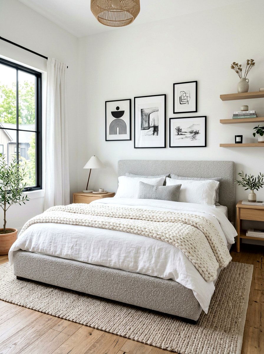 Scandinavian Boucle Bedroom - 30 boucle bedroom ideas