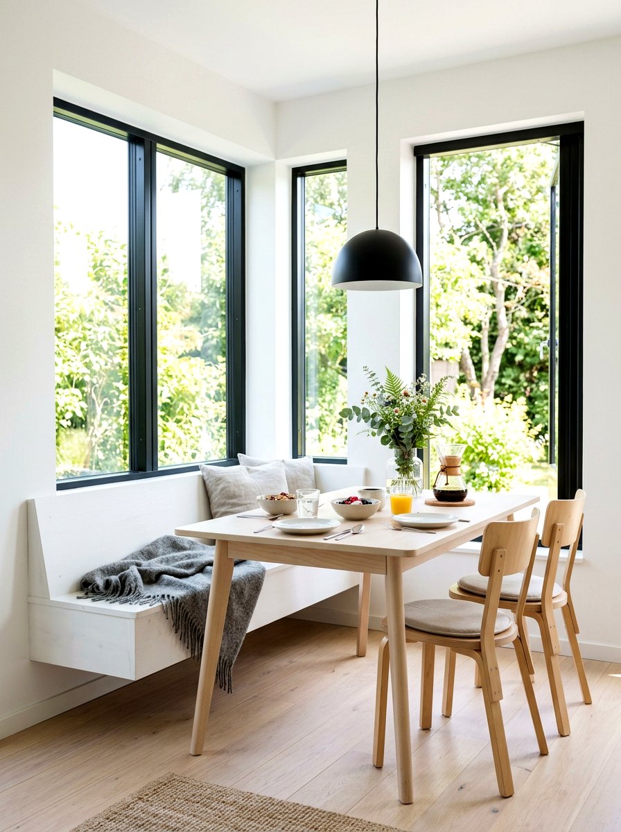 Scandinavian Breakfast Nook - 30 window breakfast nook ideas