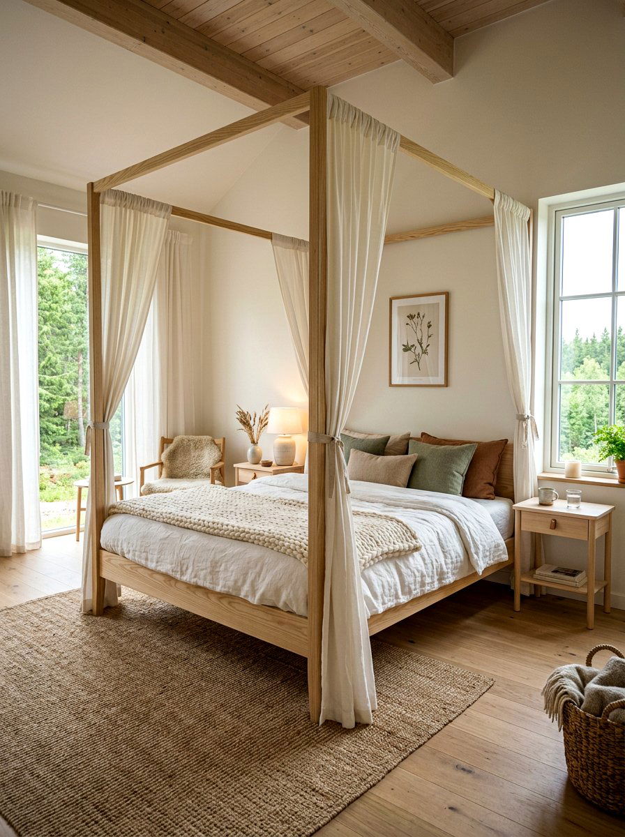 Scandinavian Canopy Bed - 30 canopy drape bed ideas