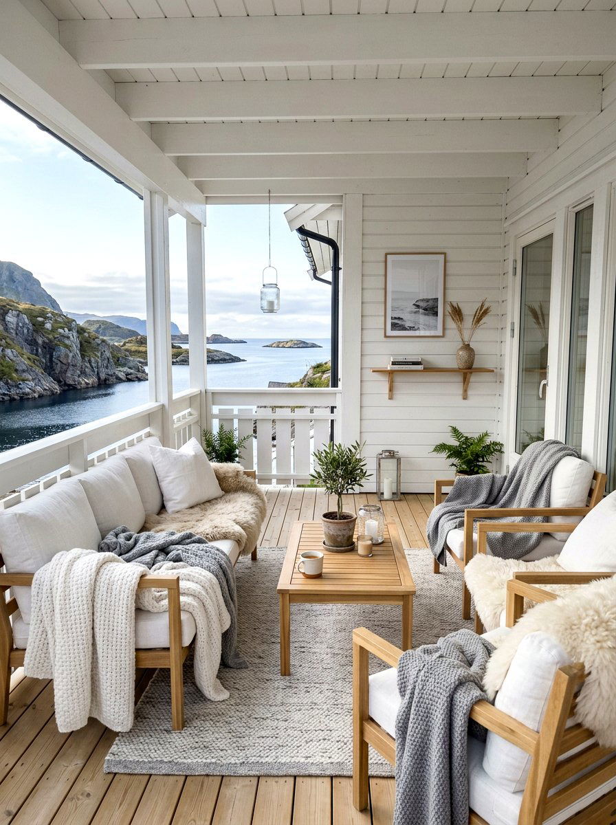 Scandinavian Coastal Porch - 30 seaside porch ideas