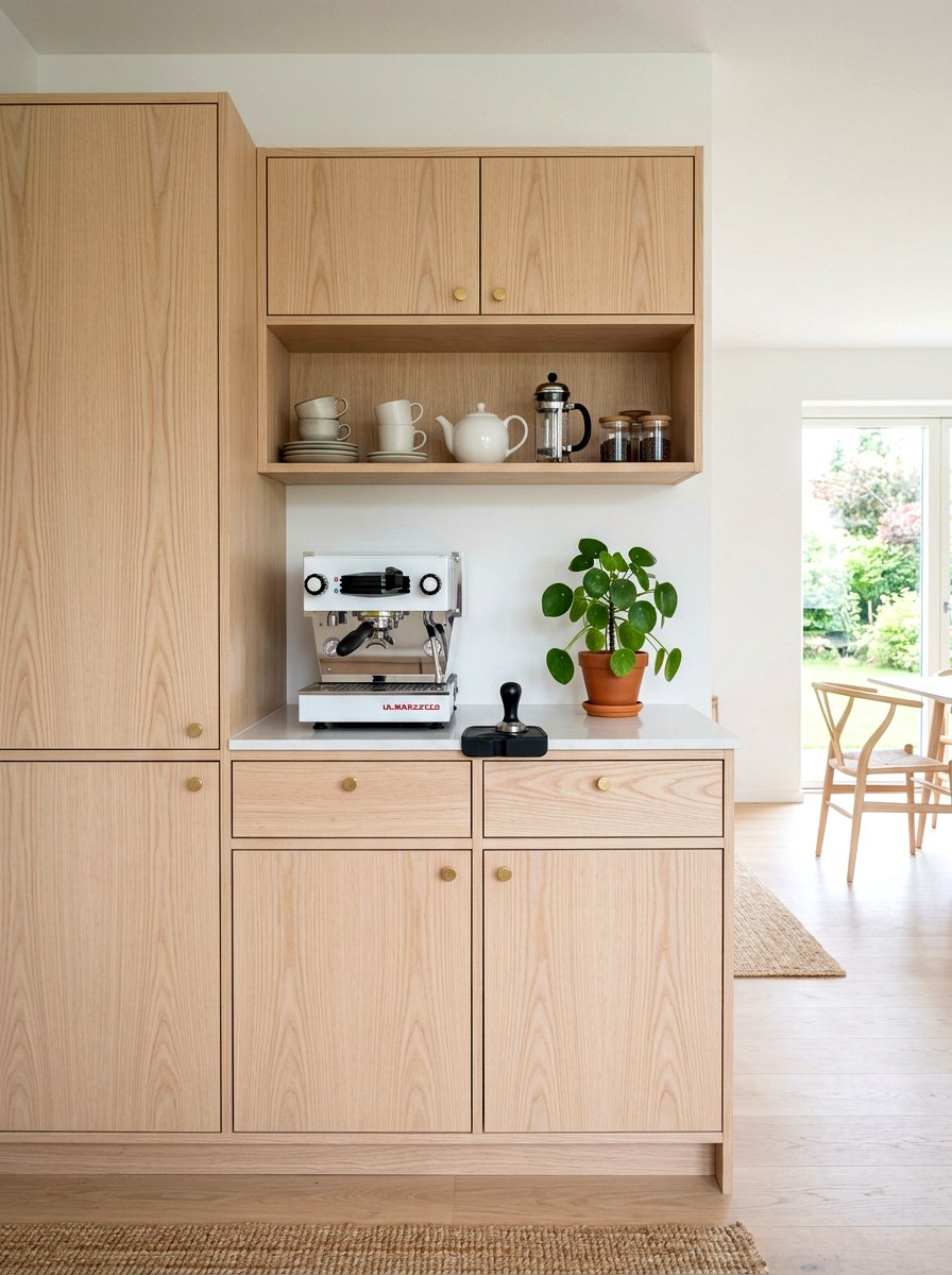 Scandinavian Coffee Cabinet - 30 appliance garage coffee station ideas