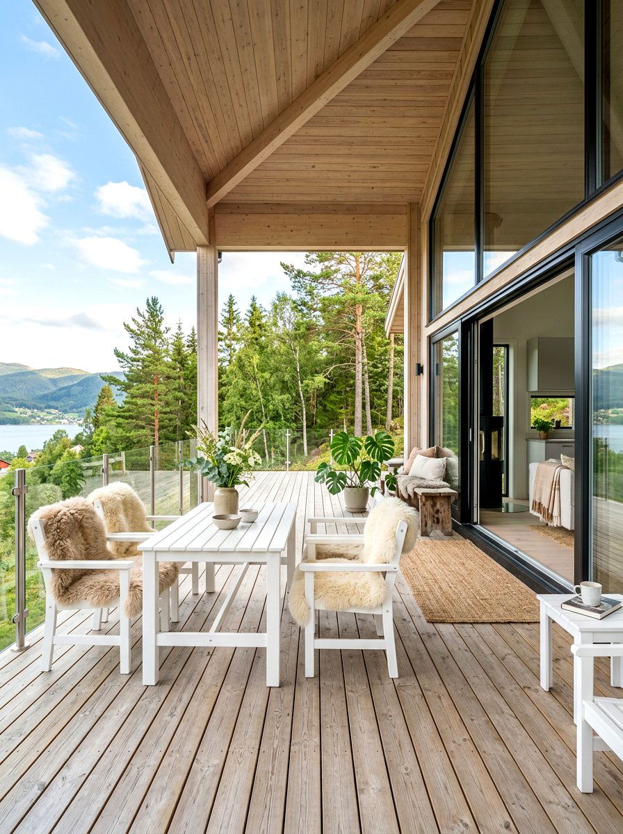 Scandinavian Covered Deck - 30 covered deck dining ideas