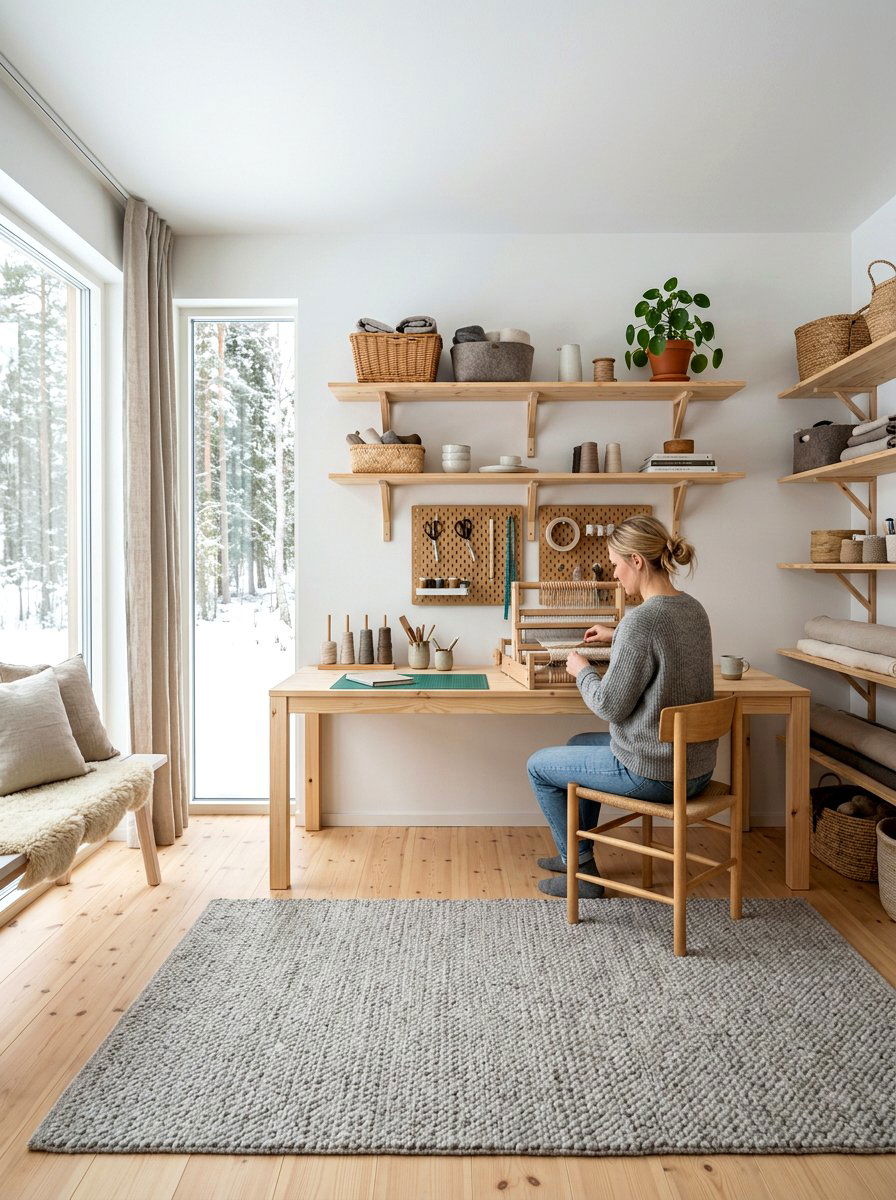 Scandinavian Craft Space - 30 knitting room ideas