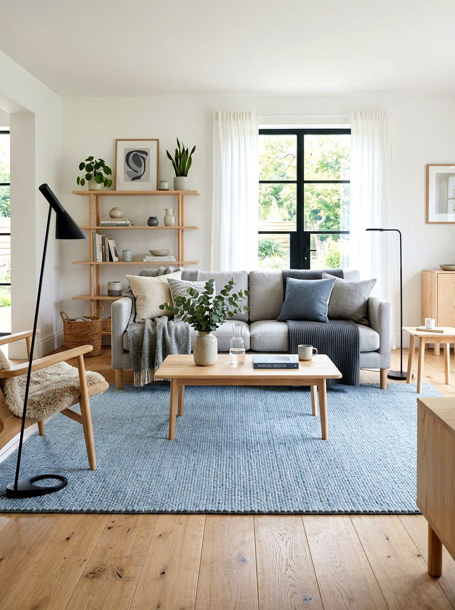 Scandinavian Denim Blue Living Room - 30 denim blue living room ideas