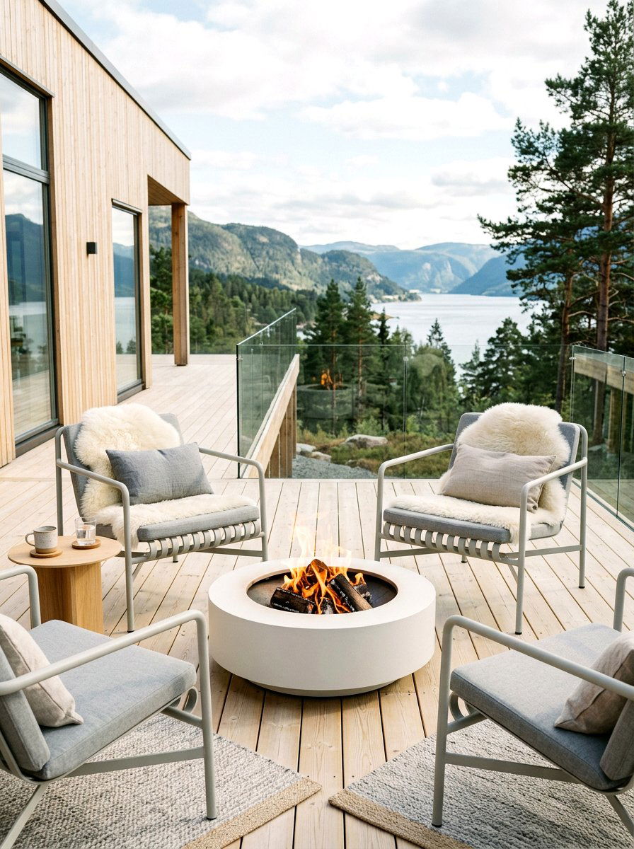 Scandinavian Design Fire Lounge - 30 fire lounge backyard ideas