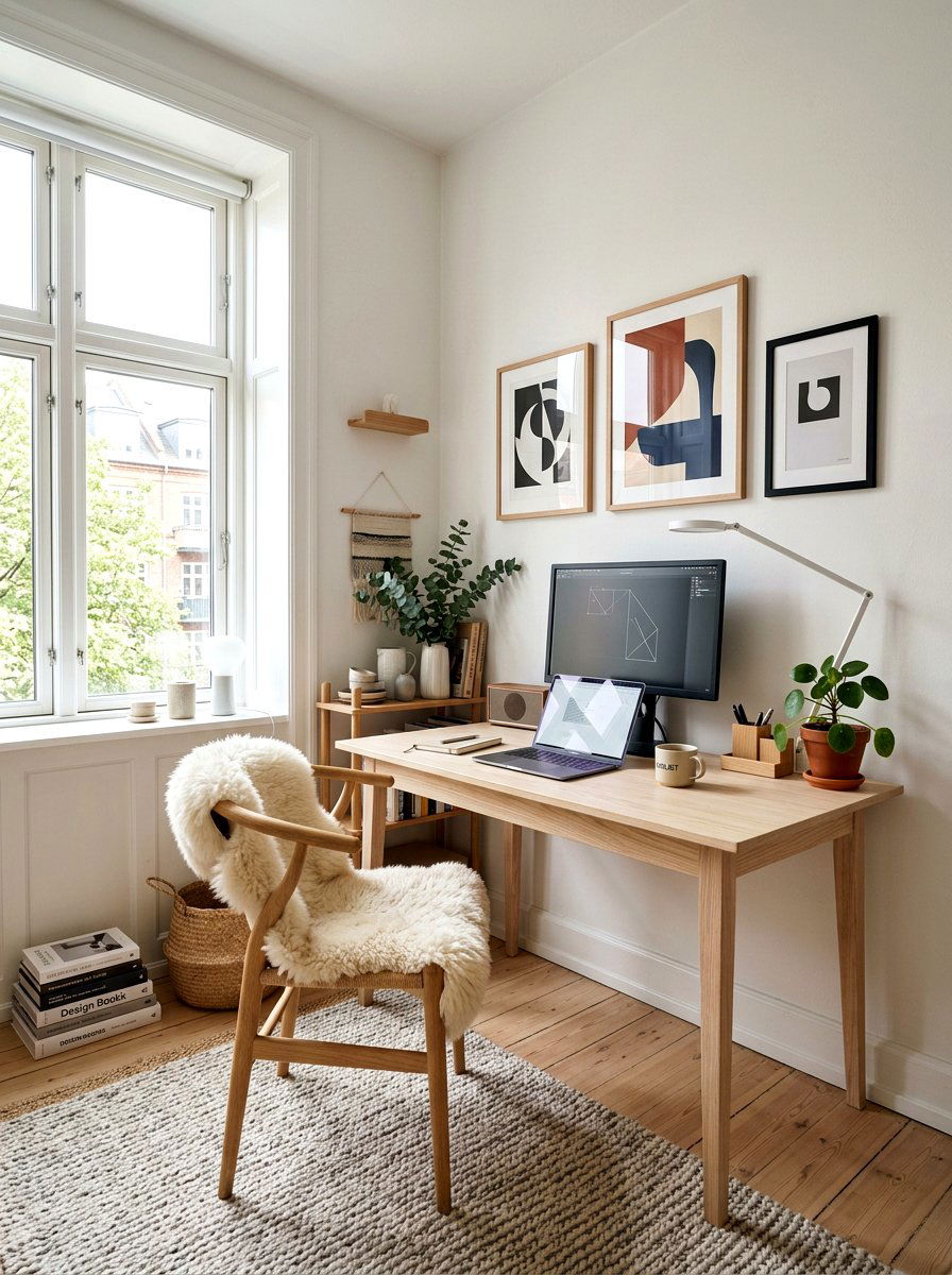 Scandinavian Desk Nook - 30 writing desk nook ideas