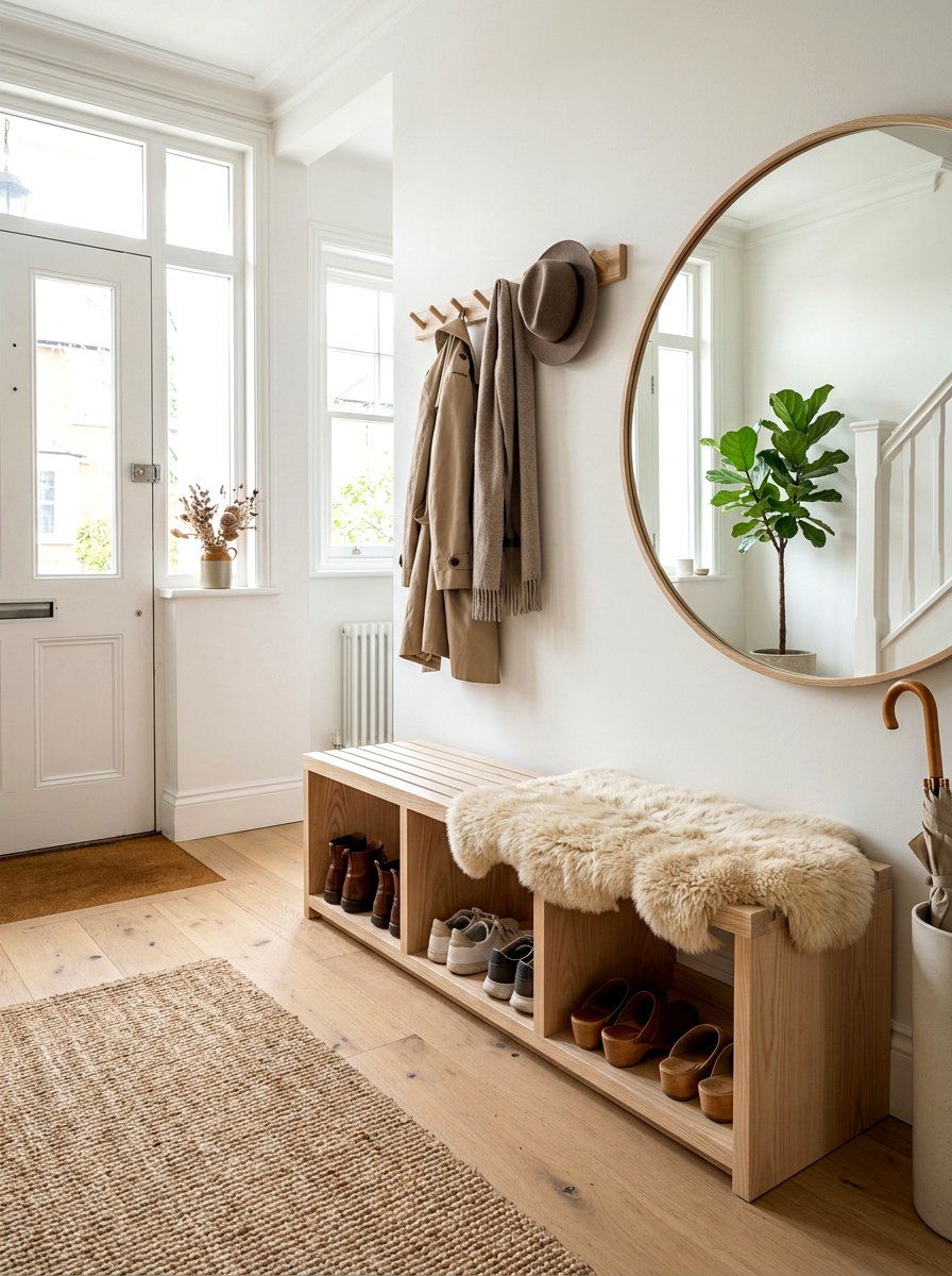 Scandinavian Entryway Bench - 30 modern entryway ideas