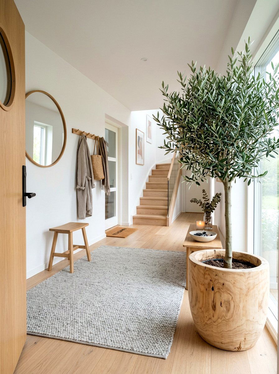 Scandinavian Entryway Olive Tree - 30 olive tree entry ideas