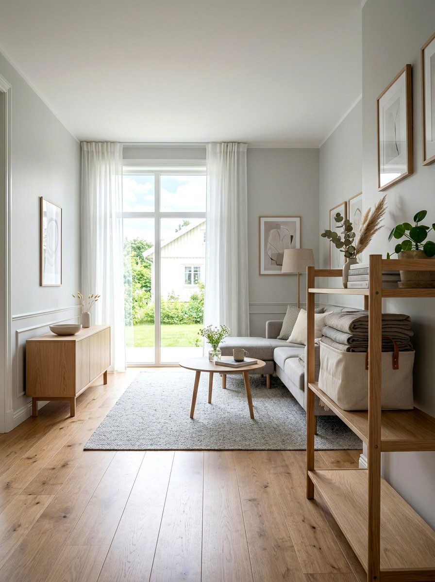 Scandinavian Fabric Bin - 30 living room blanket basket ideas