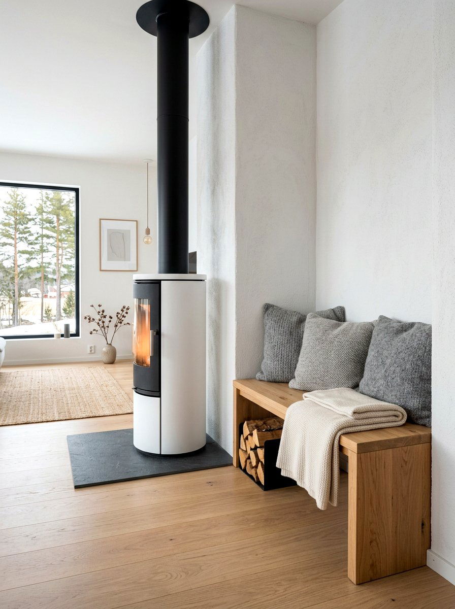 Scandinavian Fireplace Bench Design - 30 fireplace reading nook ideas
