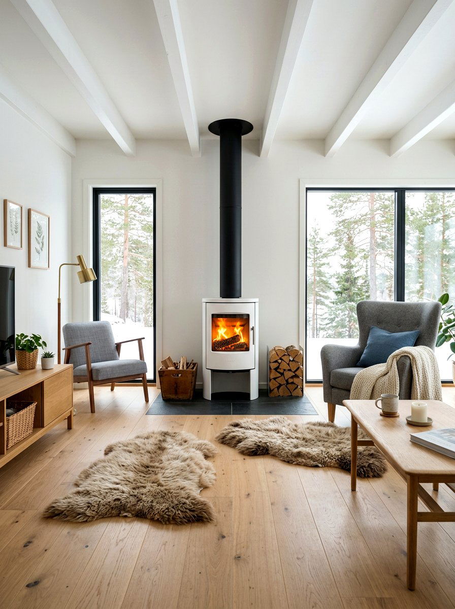 Scandinavian Fireplace - 30 family room fireplace ideas