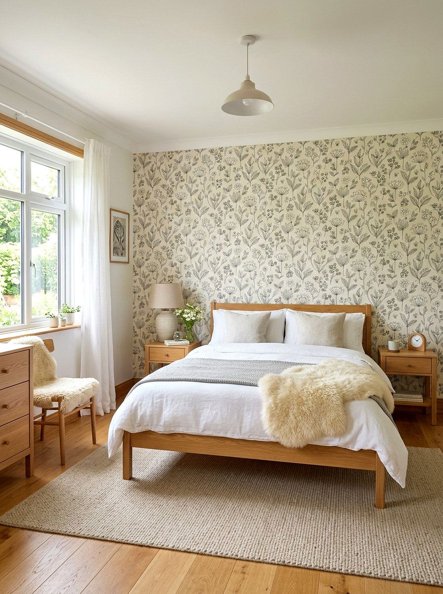 Scandinavian Floral Wallpaper - 30 floral wallpaper bedroom ideas