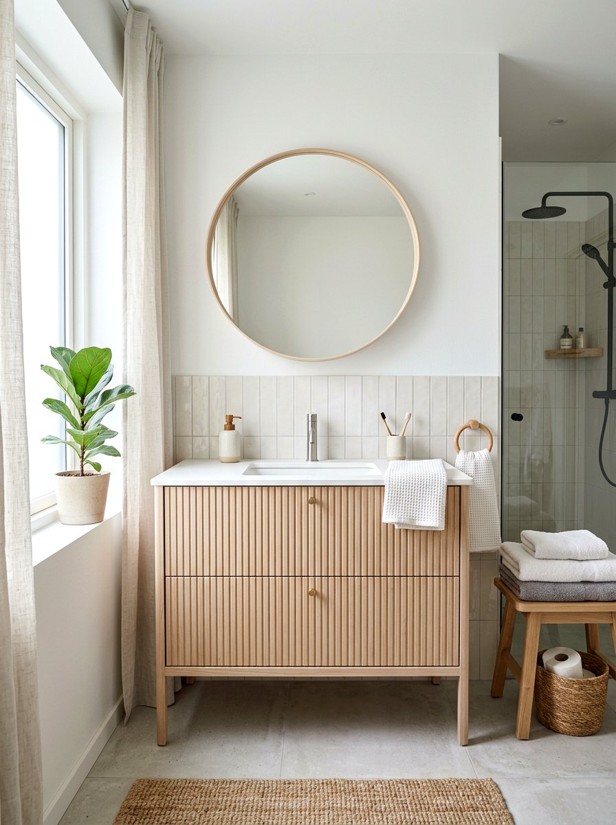 Scandinavian Fluted Vanity - 30 fluted vanity ideas