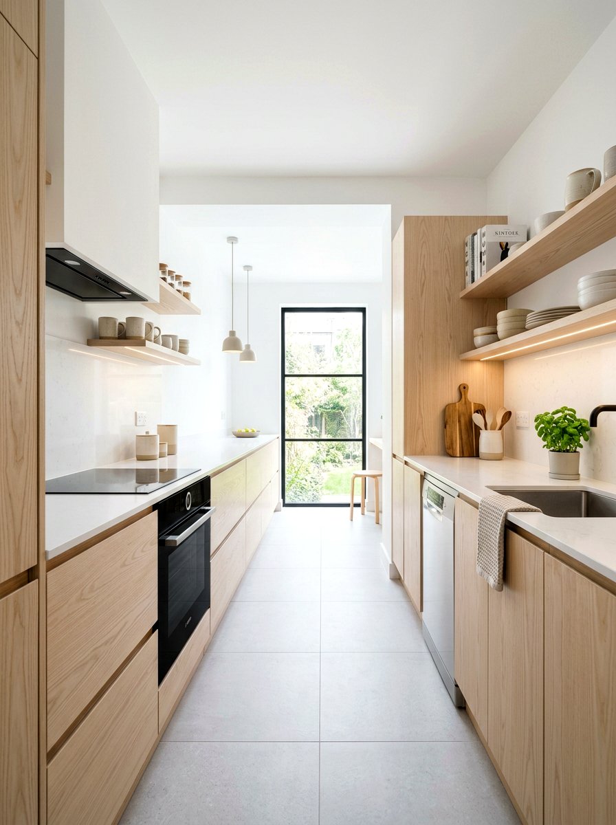 Scandinavian Galley Kitchen - 30 cozy galley kitchen ideas