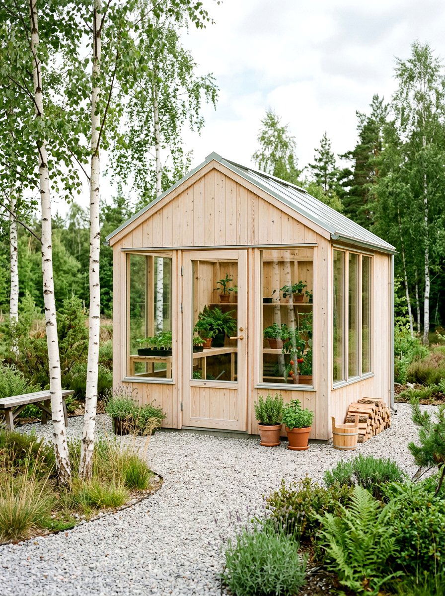 Scandinavian Greenhouse Shed - 30 greenhouse shed combo ideas