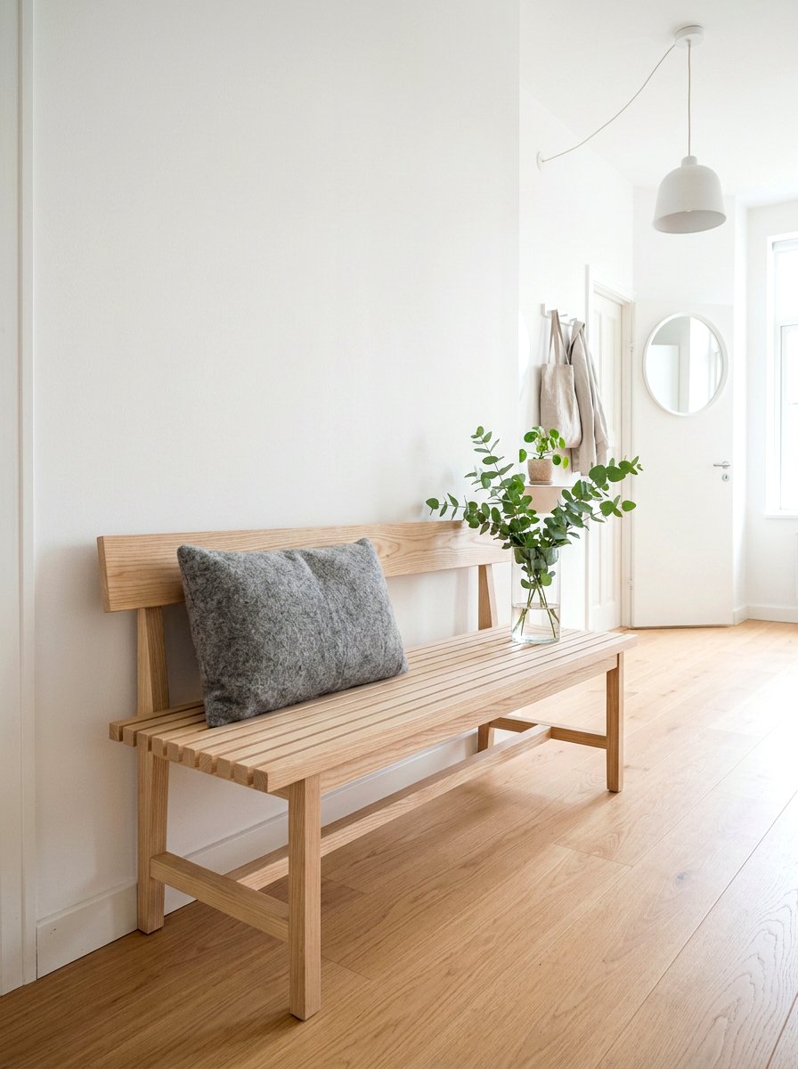 Scandinavian Hallway Bench - 30 warm welcome entryway ideas