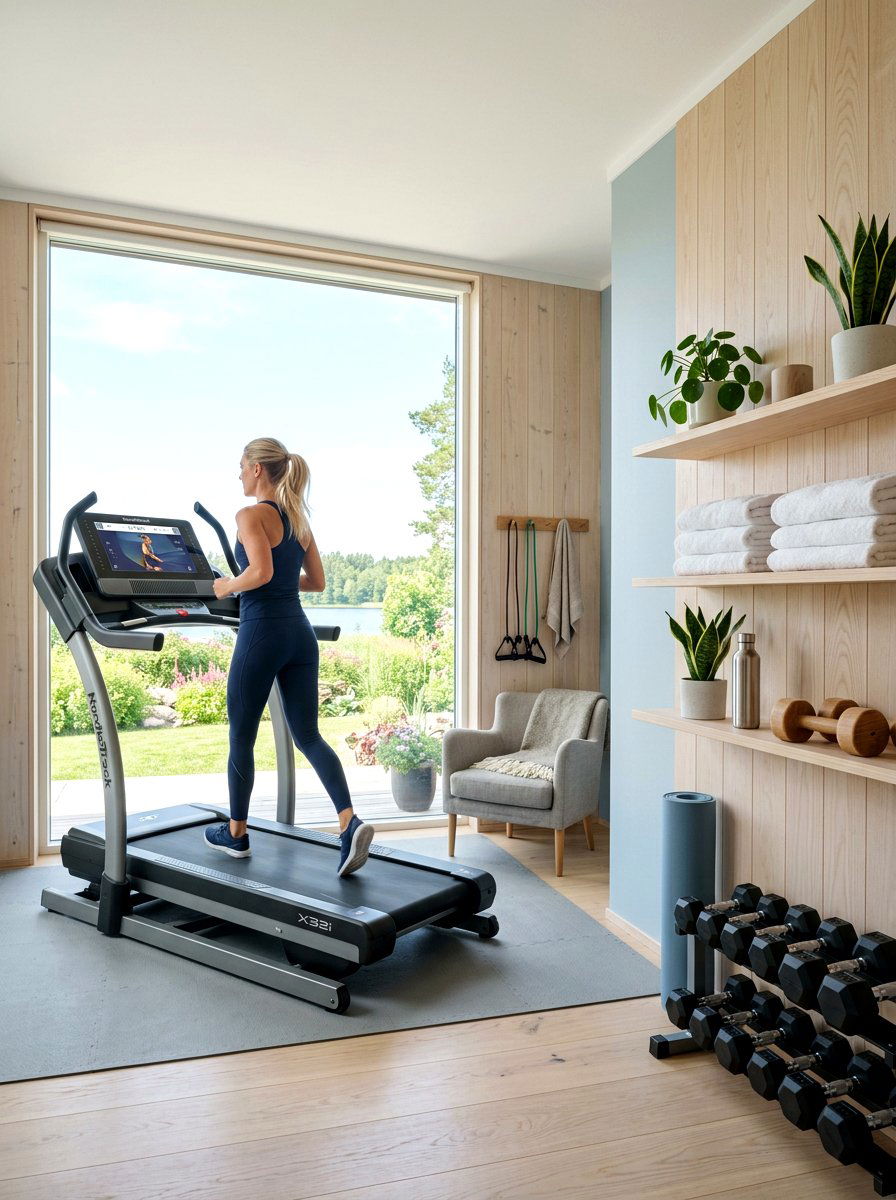 Scandinavian Home Gym - 30 treadmill room ideas