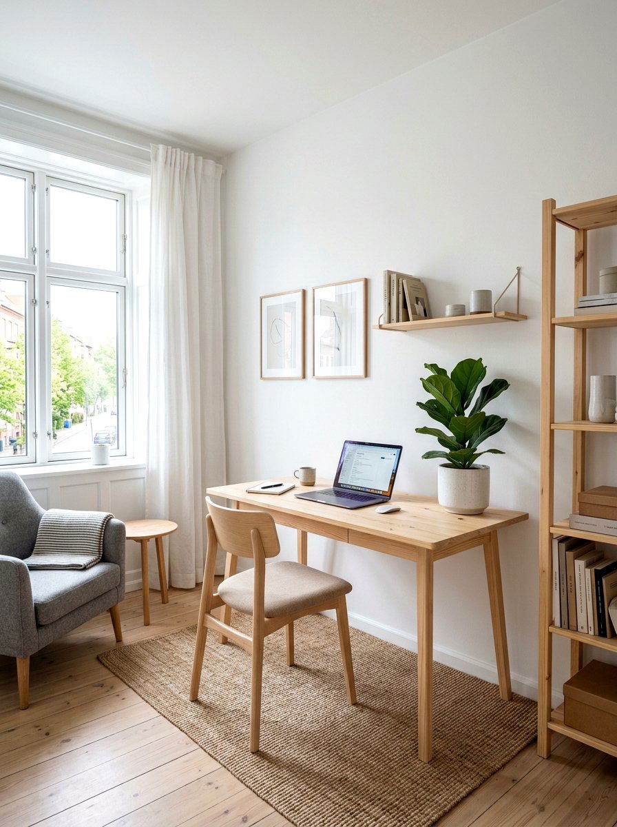 Scandinavian Home Office - 30 zoom background office ideas