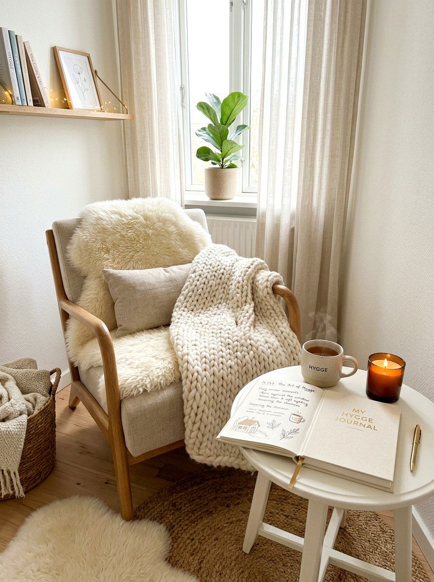 Scandinavian Hygge Corner - 30 journaling nook ideas