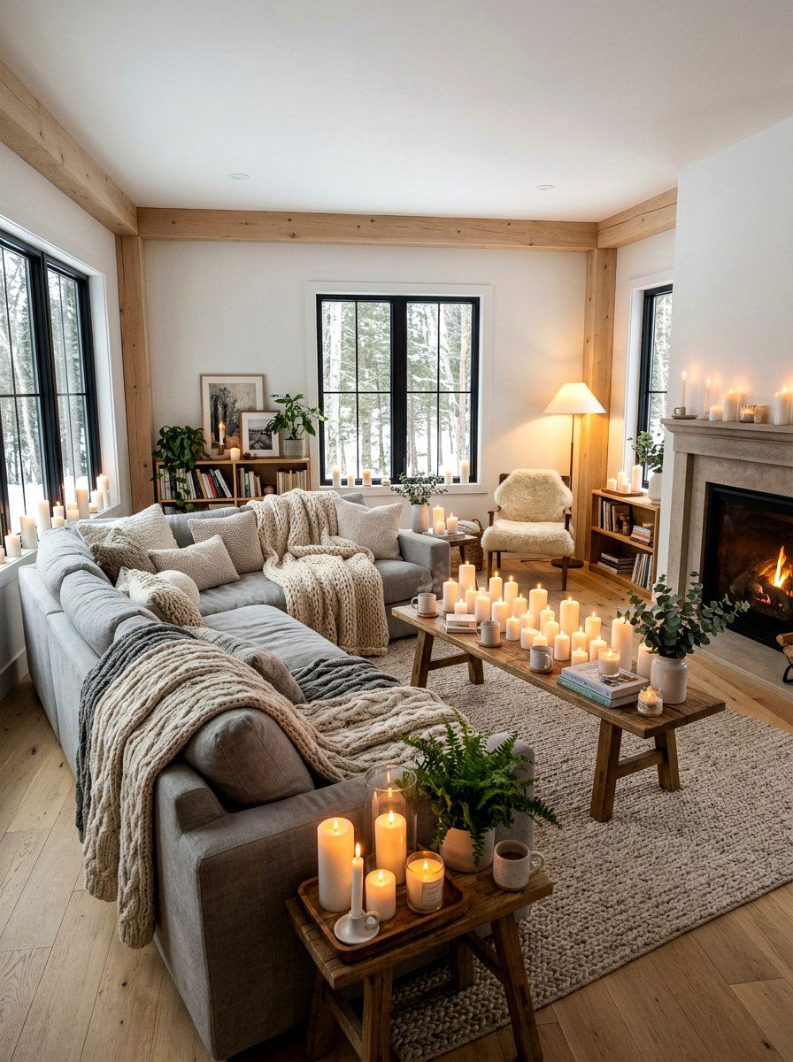 Scandinavian Hygge Lounge - 30 cozy winter lounge ideas