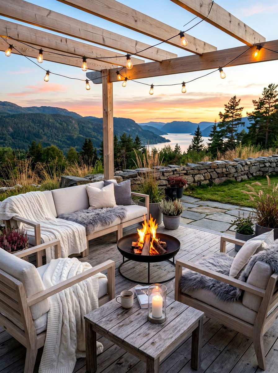 Scandinavian Hygge Patio Lounge - 30 luxury patio lounge ideas