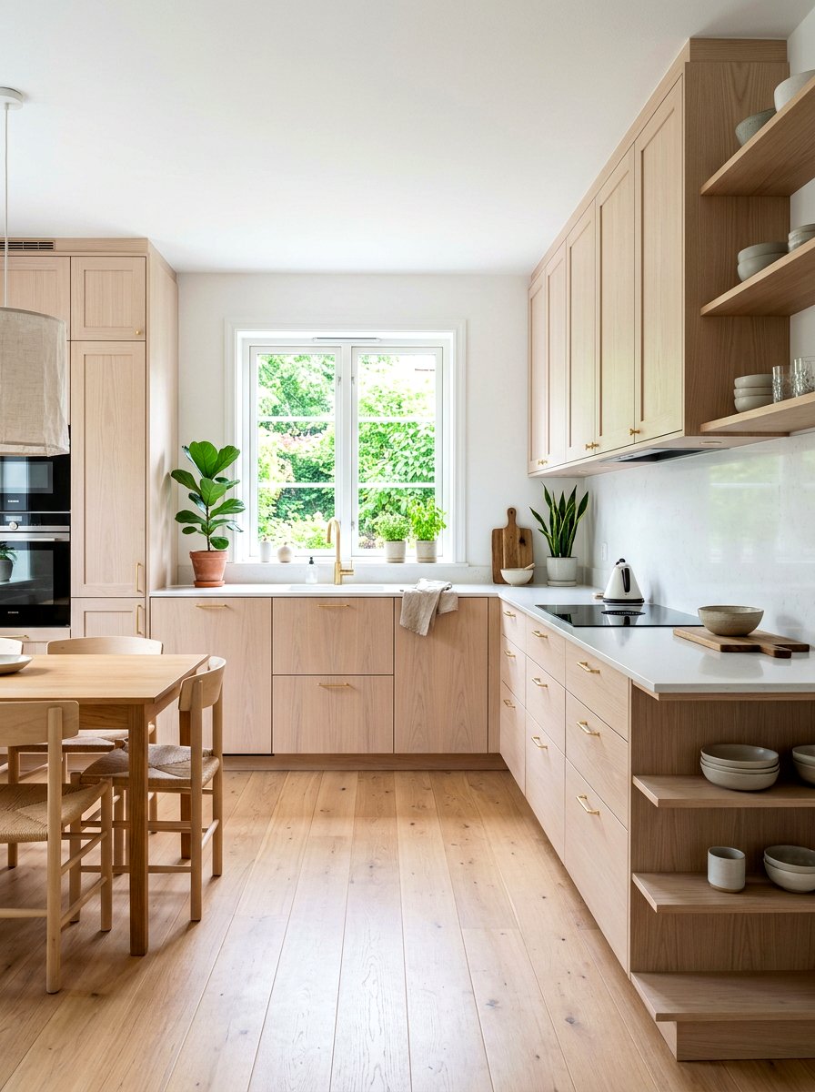 Scandinavian Kitchen Brass Pulls - 30 brass kitchen hardware ideas