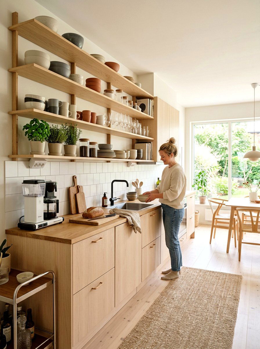 Scandinavian Kitchen Shelving - 30 kitchen shelfie ideas