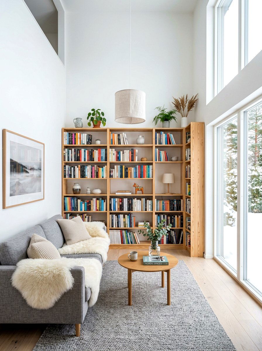 Scandinavian Library Decor - 30 book filled room ideas