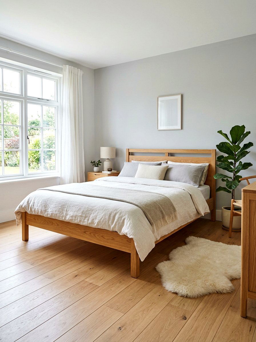 Scandinavian Light Oak Bed - 30 wood bed frame ideas