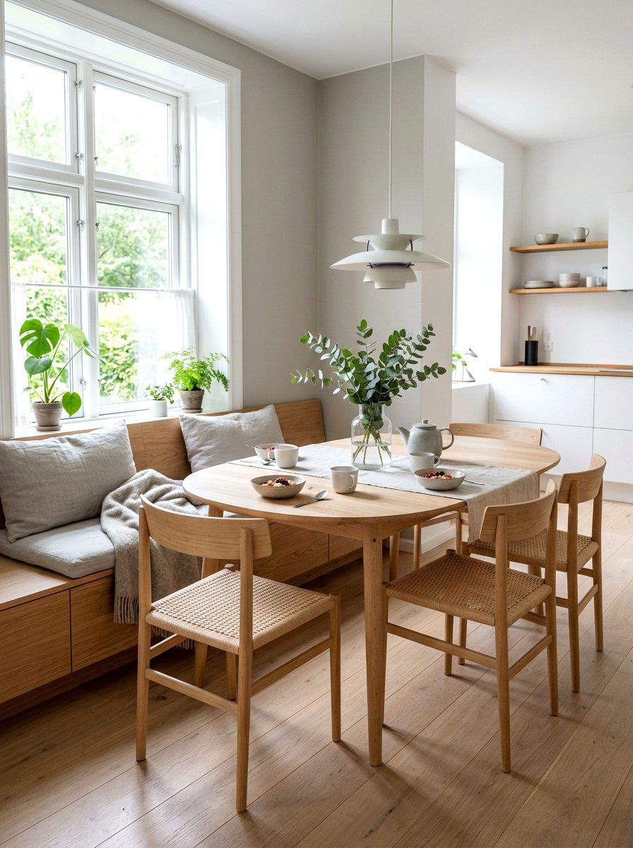 Scandinavian Light Wood - 30 apartment breakfast nook ideas
