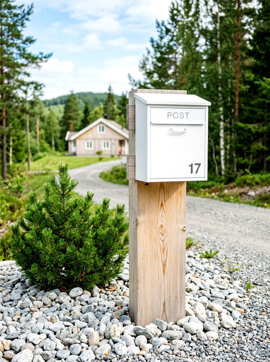 Scandinavian Light Wood Mailbox - 30 statement mailbox ideas aesthetic