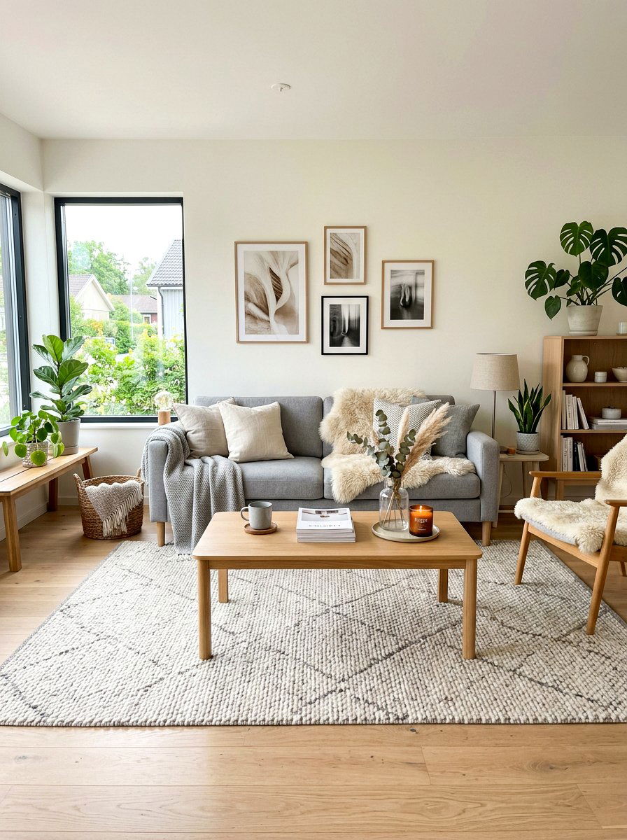 Scandinavian Living Room - 30 rectangle living room layout ideas