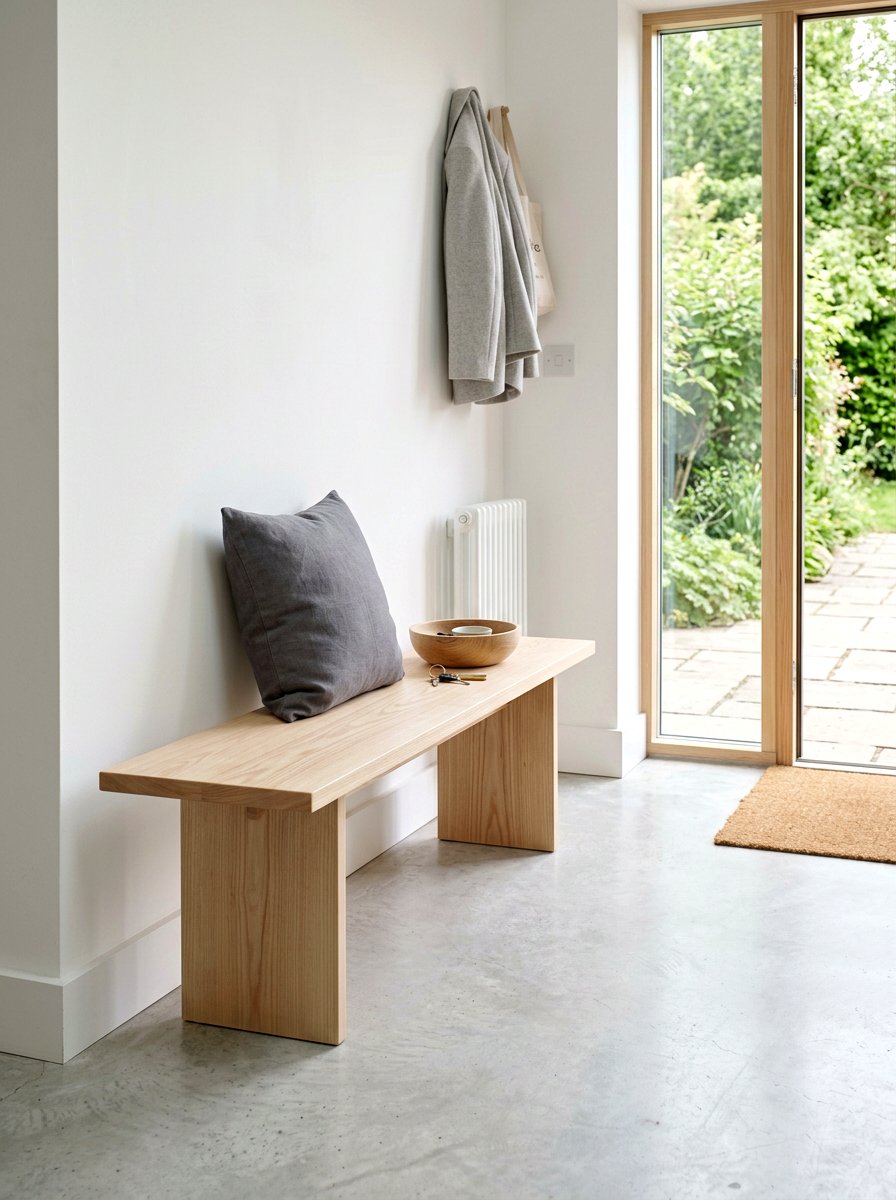 Scandinavian Minimalist Bench - 30 apartment entry bench ideas