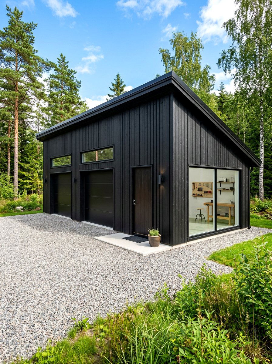 Scandinavian Minimalist Garage - 30 detached garage exterior ideas