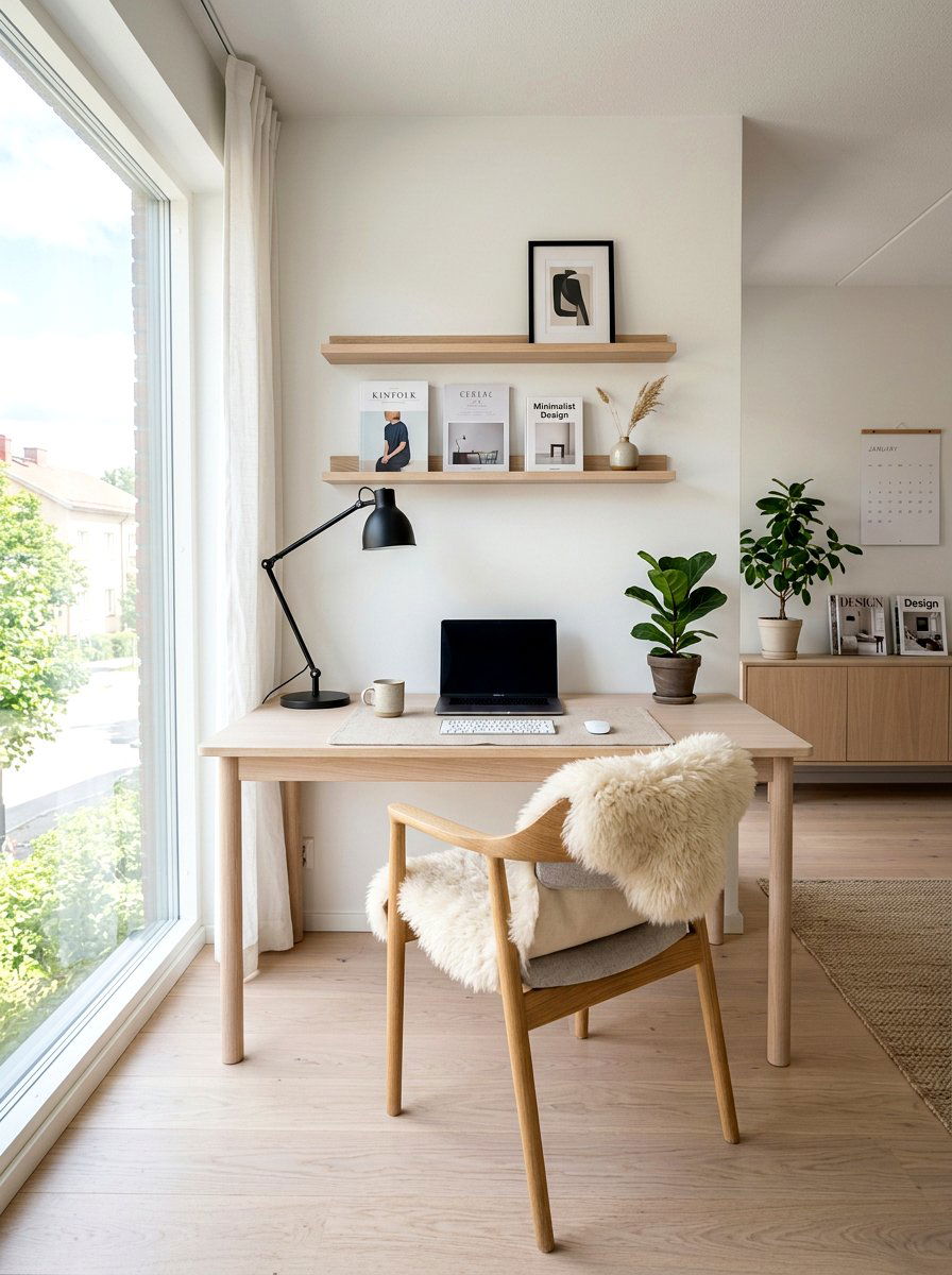 Scandinavian Minimalist Office - 30 offline home office ideas