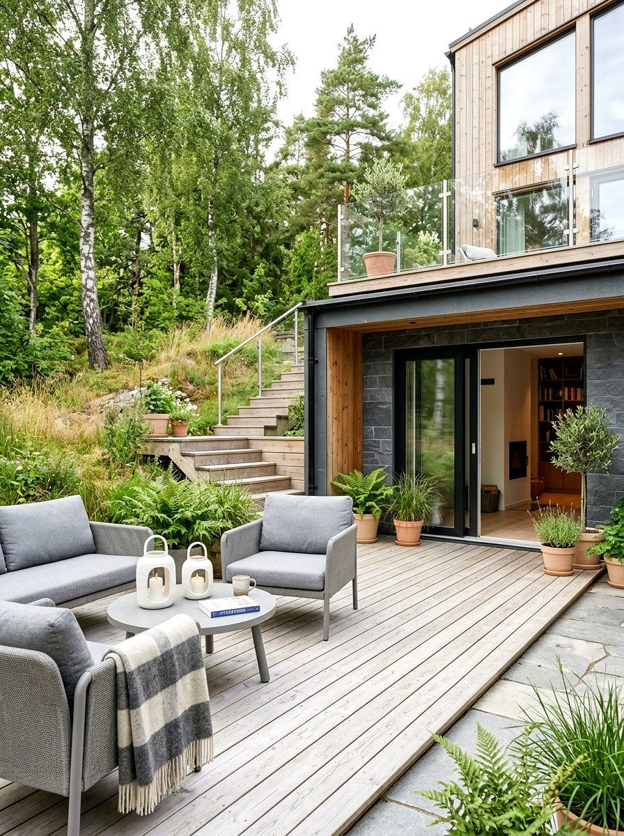 Scandinavian Minimalist Patio Space - 30 walkout basement patio ideas