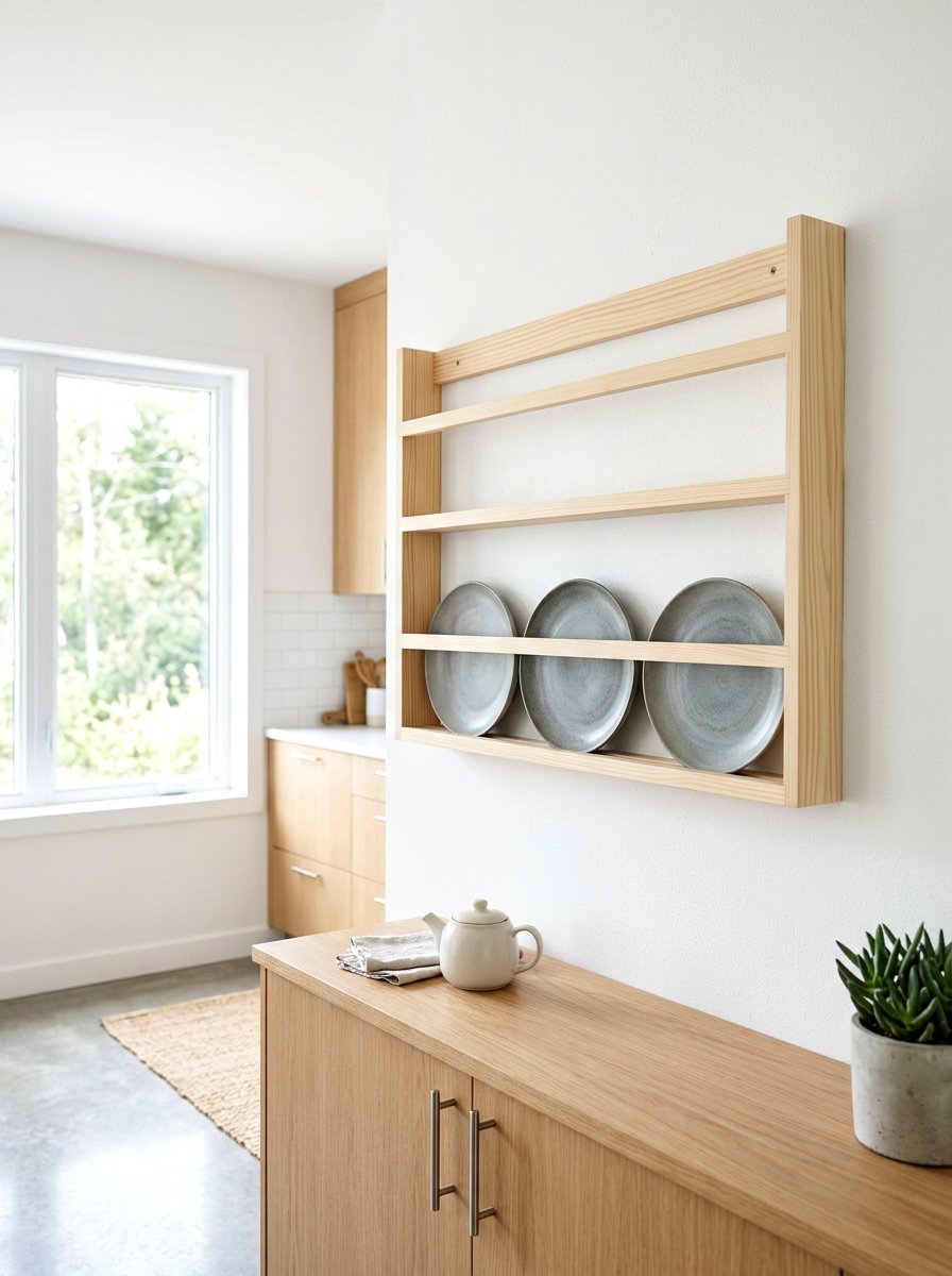 Scandinavian Minimalist Plate Rack - 30 plate rack wall ideas