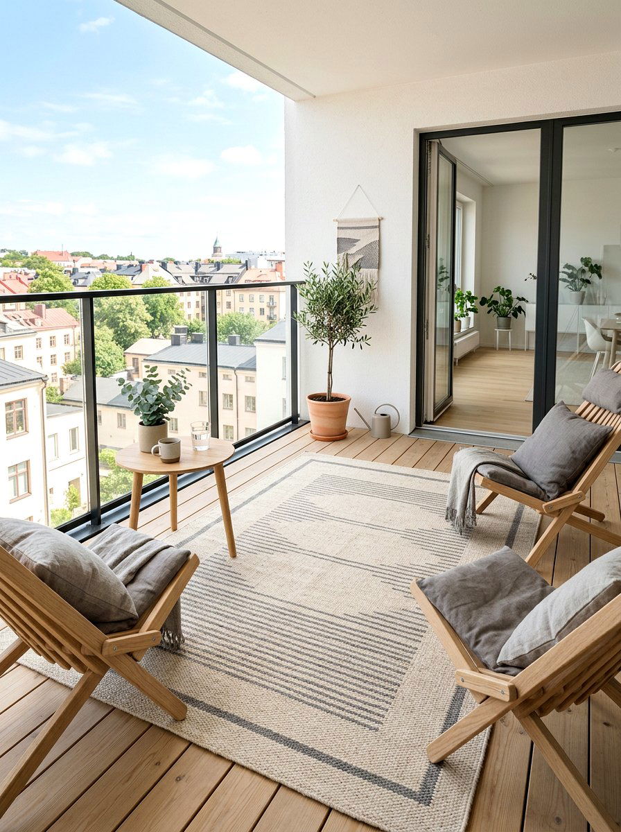Scandinavian Minimalist Rug - 30 balcony rug ideas
