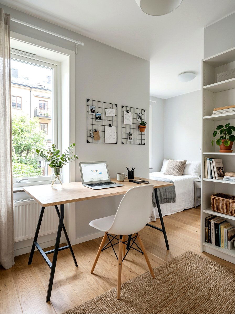 Scandinavian Minimalist Student Area - 30 kids study corner ideas