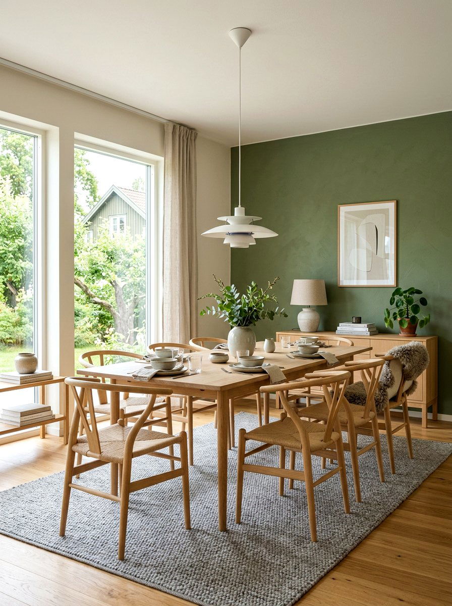 Scandinavian Moss Green Dining Room - 30 moss green dining room ideas