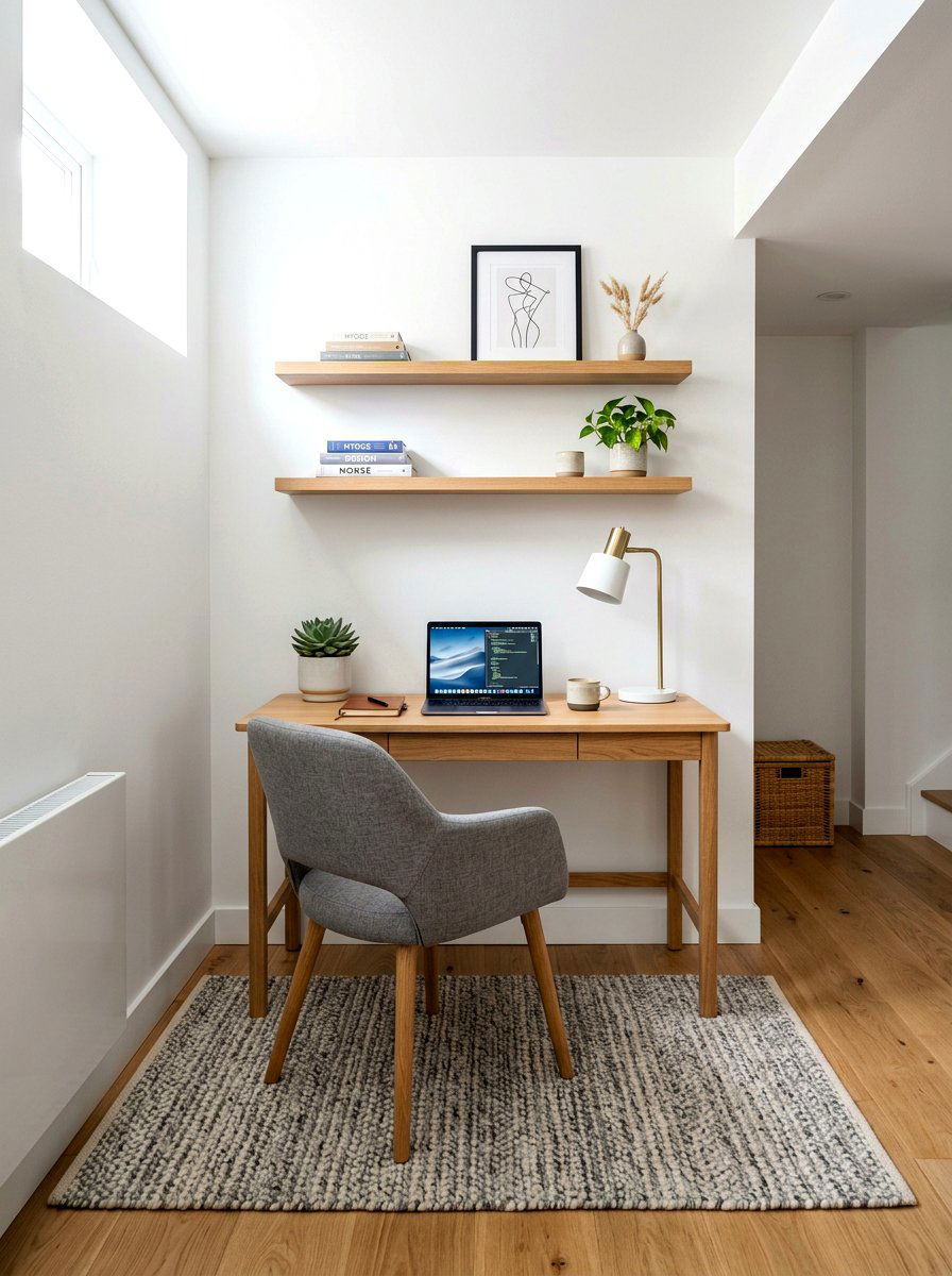 Scandinavian Office Nook - 30 basement office nook ideas