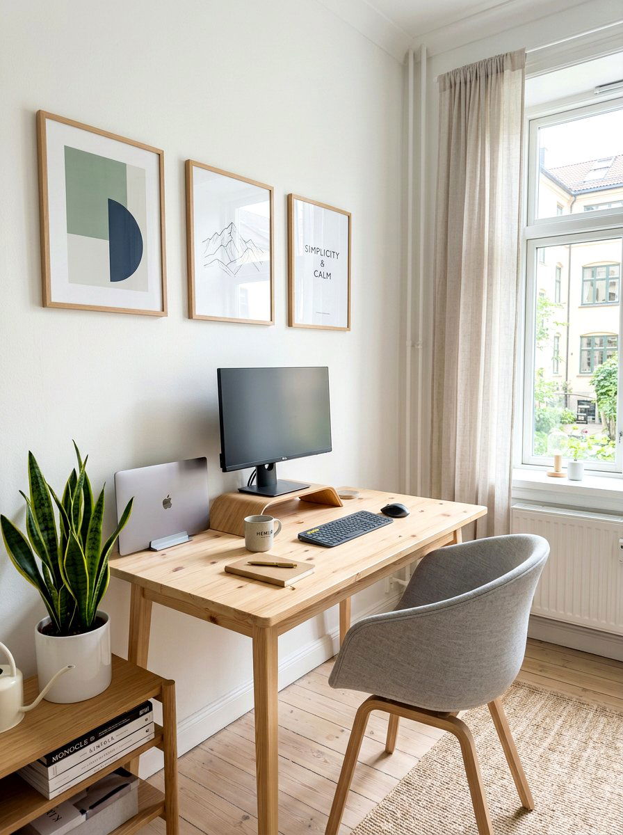 Scandinavian Office Setup - 30 video call background office ideas