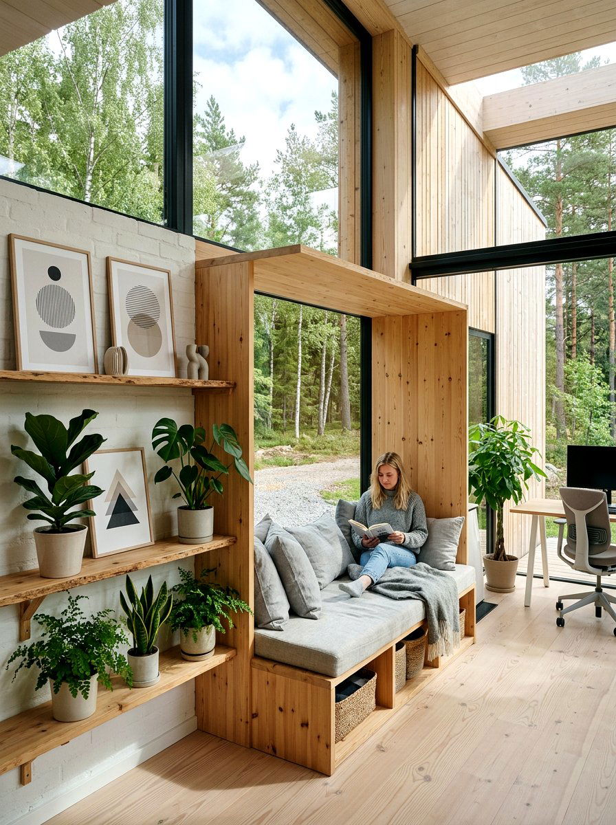 Scandinavian Office Window Seating Design - 30 office window seat ideas