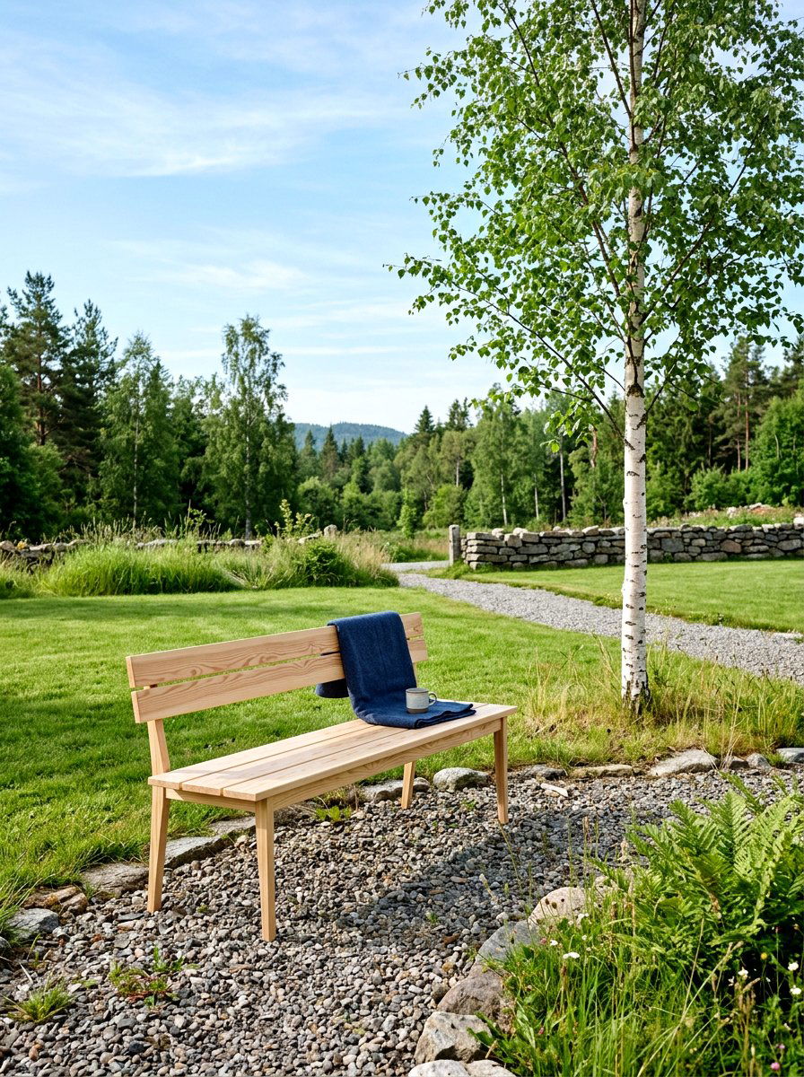 Scandinavian Outdoor Bench - 30 front yard bench ideas