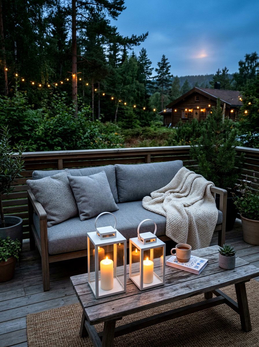 Scandinavian Outdoor Sofa Lanterns - 30 outdoor candle lantern ideas