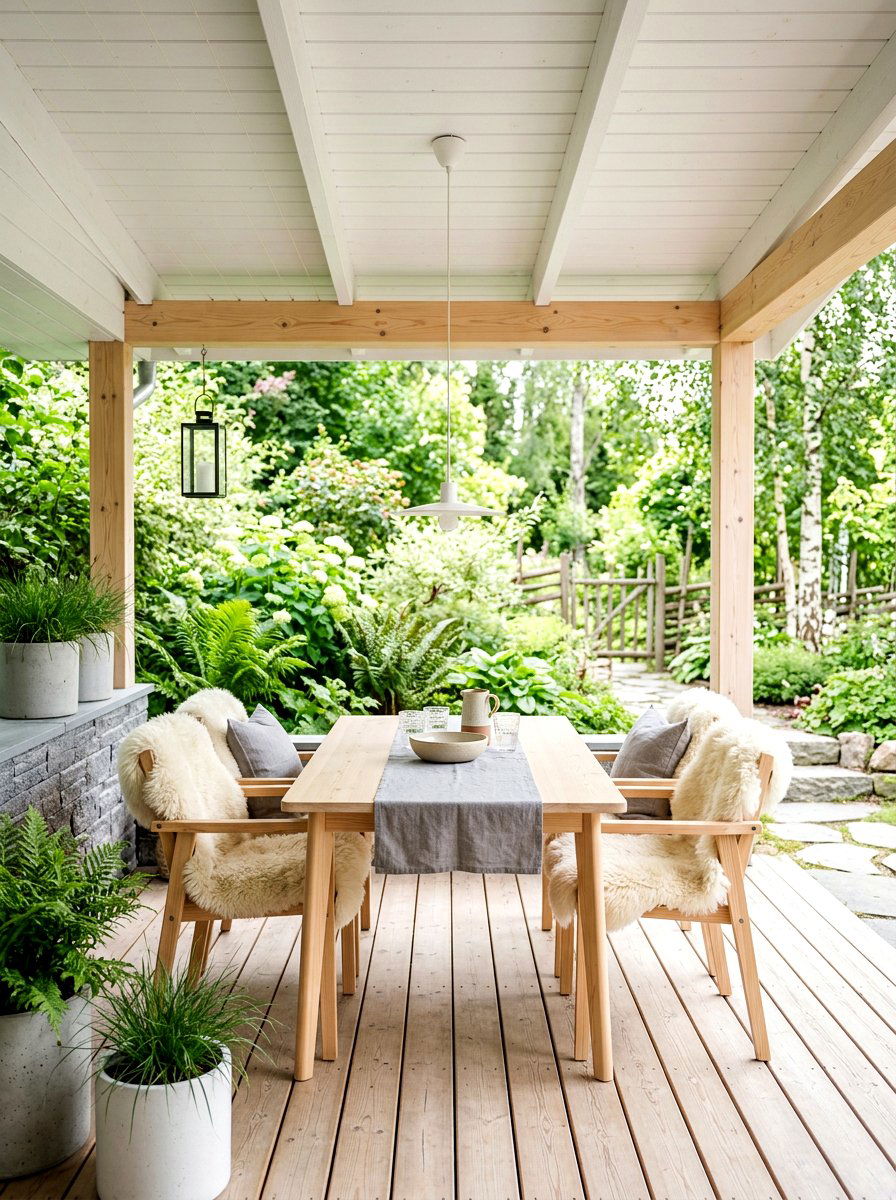 Scandinavian Outdoor Space - 30 covered patio lounge ideas